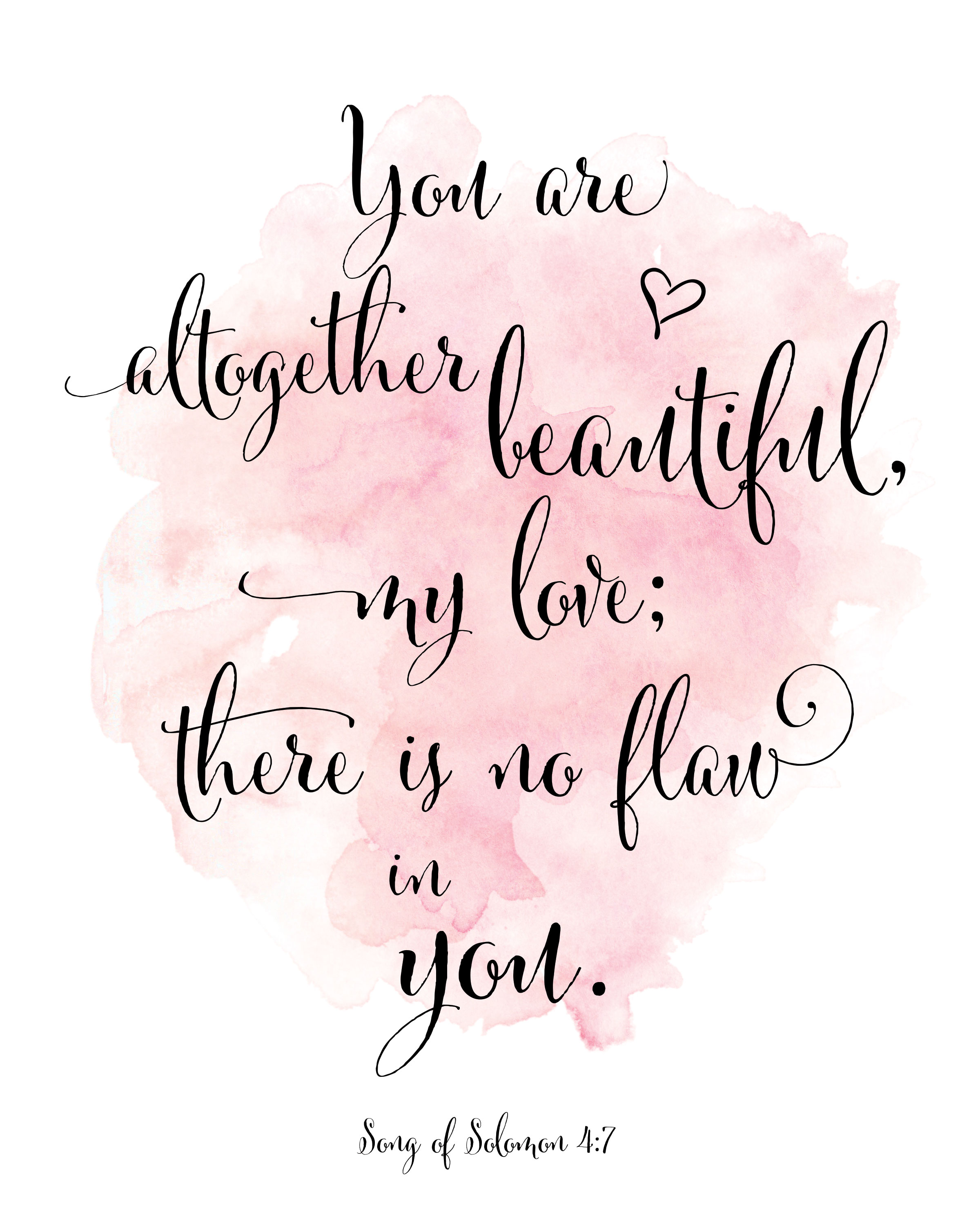 Song of Solomon Free Printable - Heart. Soul. Strength. Mind.